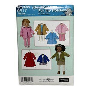 Simplicity Doll Outfits Sewing Pattern 0617 18" Doll Size FF Uncut 2007